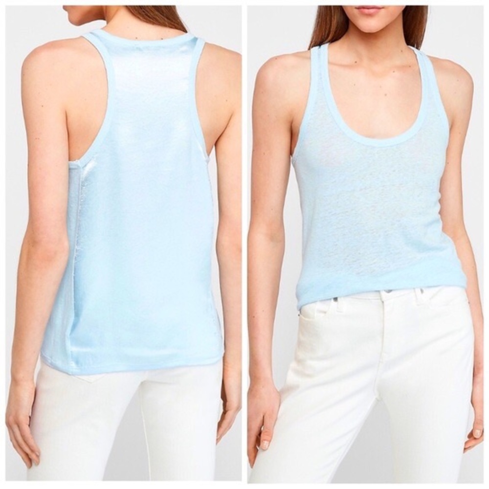 Express Satin Back Blue Tank XS NWT